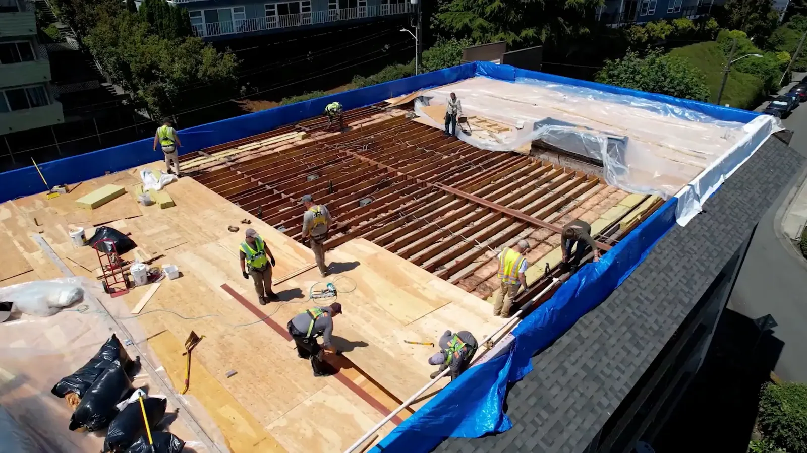 Commercial Fire Damage Roof Repair in Concord, NC