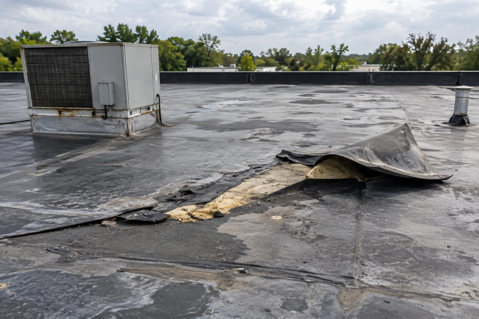 Commercial Hurricane Damage Roof Repair in Concord, NC