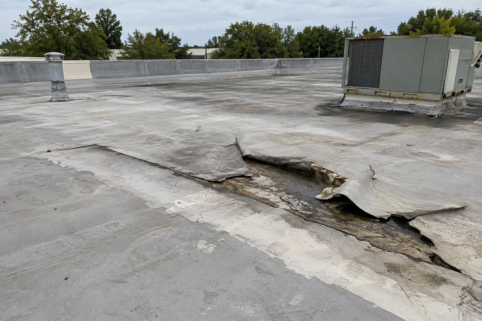 Commercial Snow and Ice Roof Damage Repair in Concord, NC